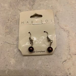 4/$15 Marysol dark purple bead drop earrings